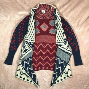 Hot & Delicious Tribal Open Long Sleeve Cardigan